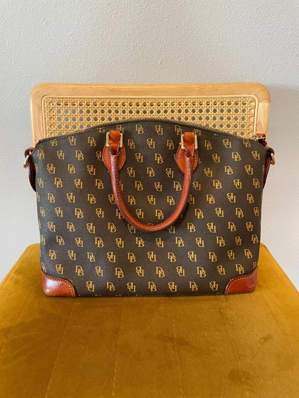 Dooney & Bourke Monogram Domed Satchel Signature Print